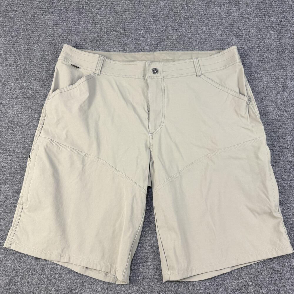 KUHL Shorts Mens 40 Khaki Stretch Nylon Hiking Outdoor Quick Dry D-Ring Pockets